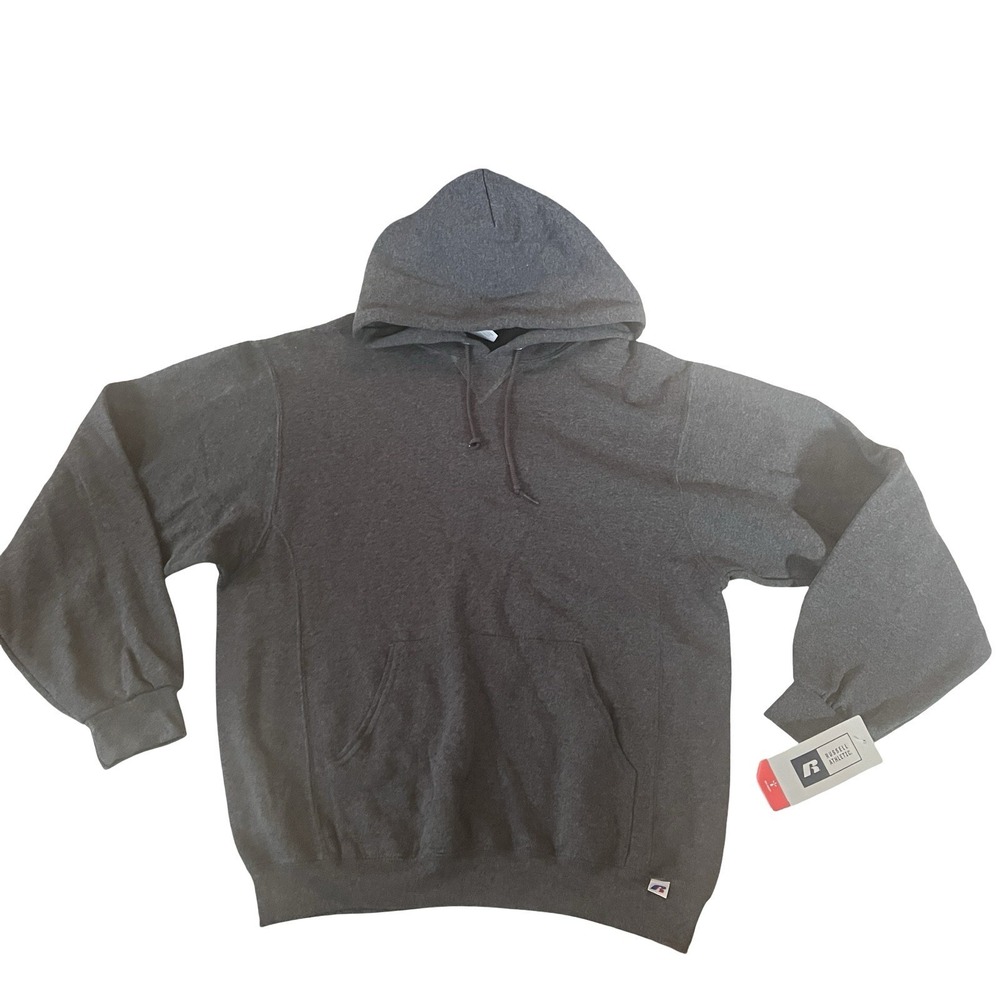 NWT Russell Athletic Men's Size M Dark Gray Hoodie Sweatshirt Basic Pocket